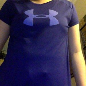 purple on purple under armor dry fit tee